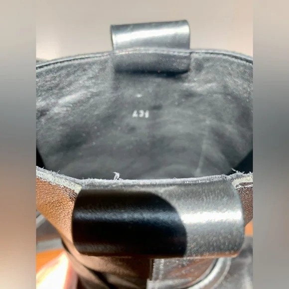 JIMMY CHOO MEN'S BLACK PEBBLED LEATHER MOTORCYCLE BOOTS Boots